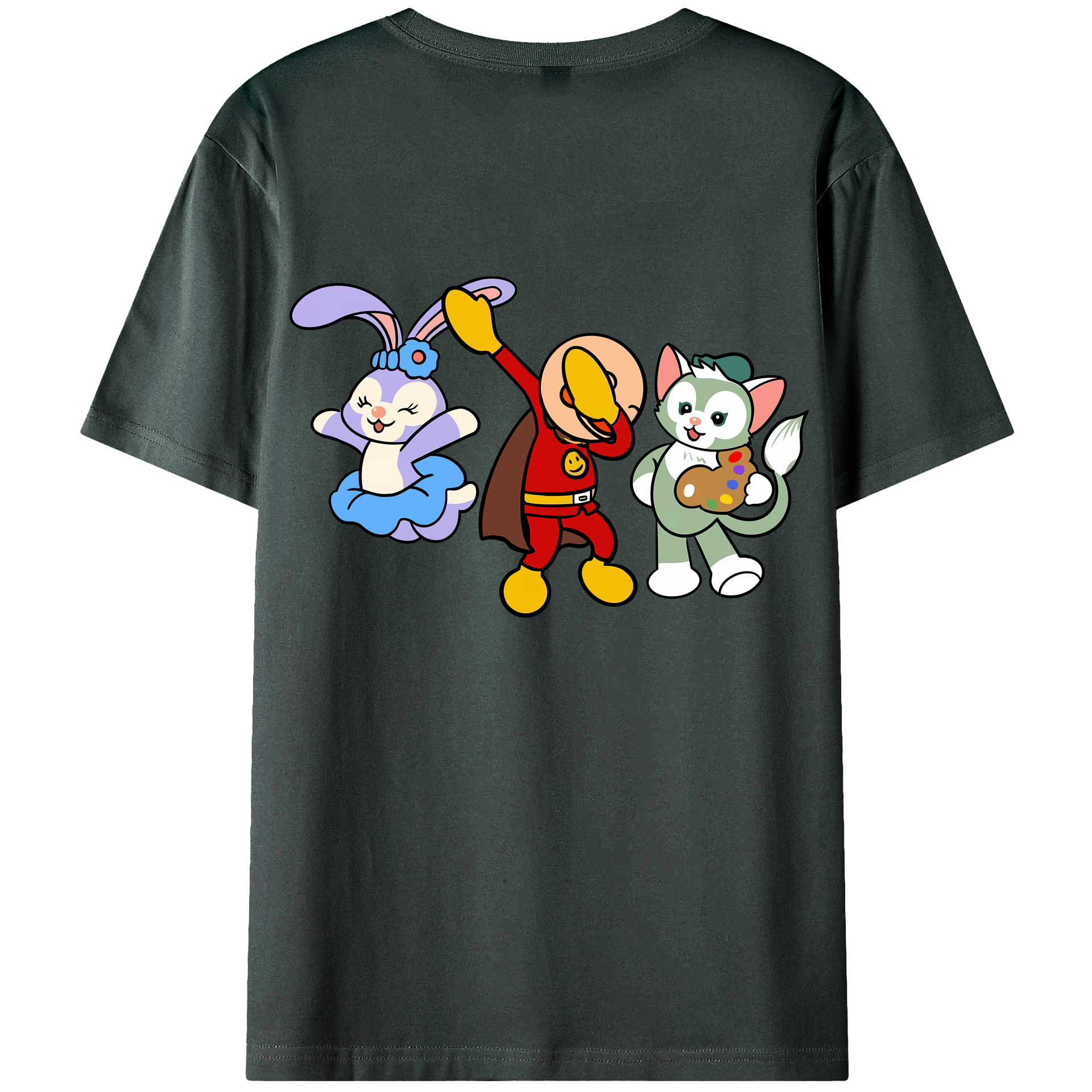 （画像用） アンパンマン Anpanman 綿100％ メンズ半袖Tシャツ（バックプリント） 通気性